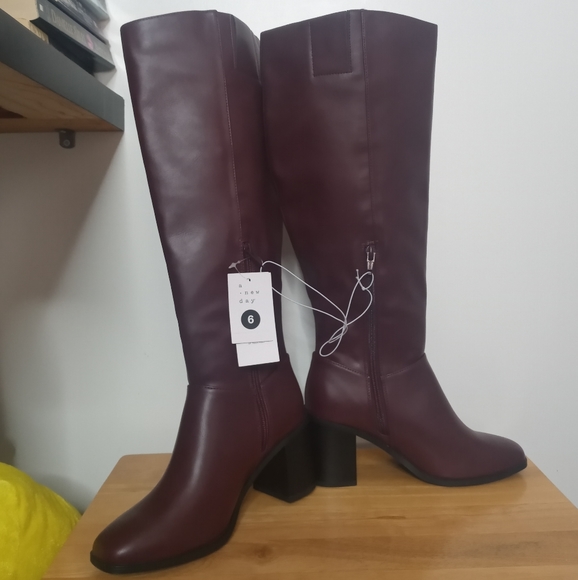 a new day Shoes - NWT A New Day Burgundy Heeled Boots Sz 6